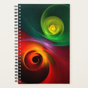 Red Green Yin Yang Modernes Abstraktes Kunstmuster Planer