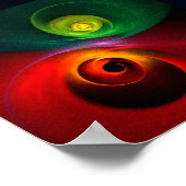 Red Green Yin Yang Modernes Abstraktes Kunstmuster Poster (Ecke)