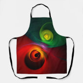Red Green Yin Yang Modernes Abstraktes Kunstmuster Schürze (Vorderseite)