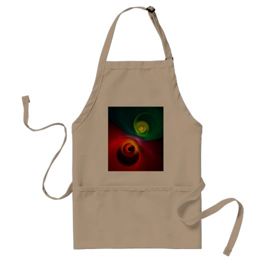 Red Green Yin Yang Modernes Abstraktes Kunstmuster Schürze (Vorne)