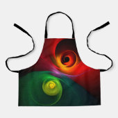 Red Green Yin Yang Modernes Abstraktes Kunstmuster Schürze (Vorderseite)