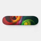 Red Green Yin Yang Modernes Abstraktes Kunstmuster Skateboard (Horizontal)