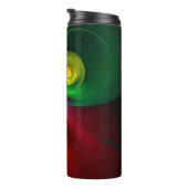 Red Green Yin Yang Modernes Abstraktes Kunstmuster Thermosbecher (Nach rechts gedreht)