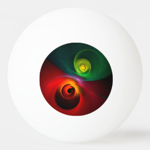 Red Green Yin Yang Modernes Abstraktes Kunstmuster Tischtennisball