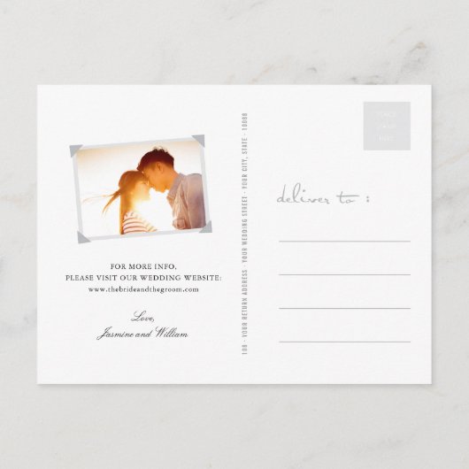 Red Green Zen Bamboo chinesische Hochzeit retten d Ankündigungspostkarte (Rückseite)