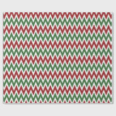 Red Green Zickzack Weihnachtswrapping Geschenkpapier (Flach)