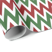 Red Green Zickzack Weihnachtswrapping Geschenkpapier (Rolleneckpunkt)