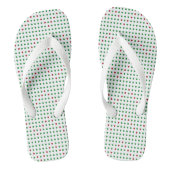 Red Green Zickzack Zigzag Muster Dots Weihnachten Badesandalen (Fußbett)