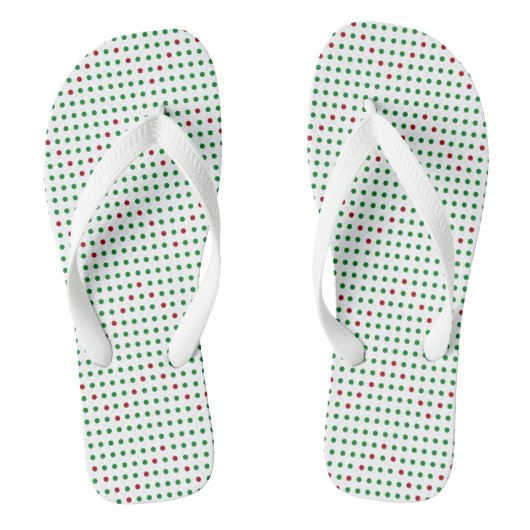 Red Green Zickzack Zigzag Muster Dots Weihnachten Badesandalen (Fußbett)
