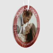 Red Greenery 1. Weihnachten Frau Wedding Foto Ornament (Vorderseite)