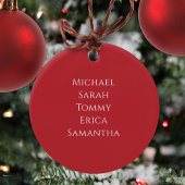 Red Greenery Weihnachts-Foto Keramik Ornament