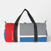 Red, grey, blue and your text, tricolor duffle bag (Vorderseite)