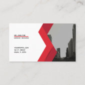 Red Grey Business Modern Card Visitenkarte (Rückseite)