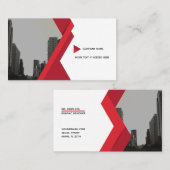 Red Grey Business Modern Card Visitenkarte (Vorne/Hinten)