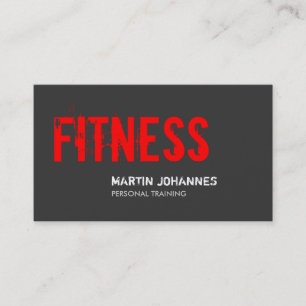 Red Grey Fitness Personal Trainer Visitenkarte