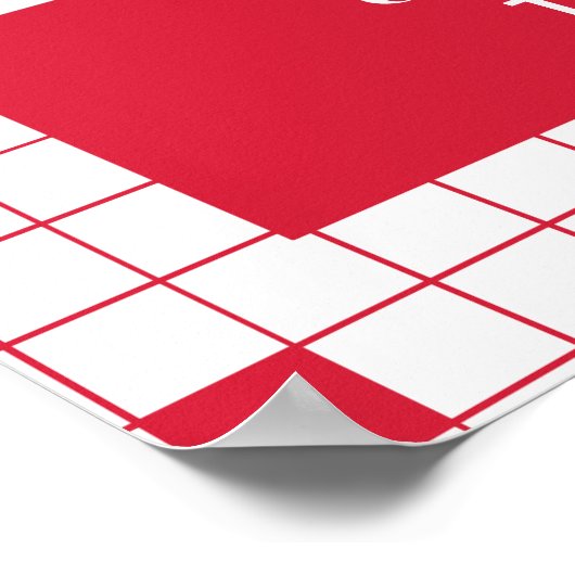 Red Grid Foto Poster (Ecke)