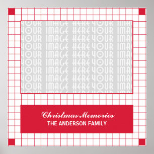 Red Grid Foto Poster