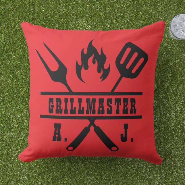 Red Grillmaster Utensil Kissen (Gras)