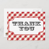 Red Gringham Pattern Vielen Dank Postkarten (Vorne/Hinten)