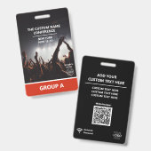 Red Group Conference QR Code Custom Access Pass Ausweis (Vorder- & Rückseite)