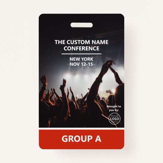 Red Group Conference QR Code Custom Access Pass Ausweis (Vorderseite)