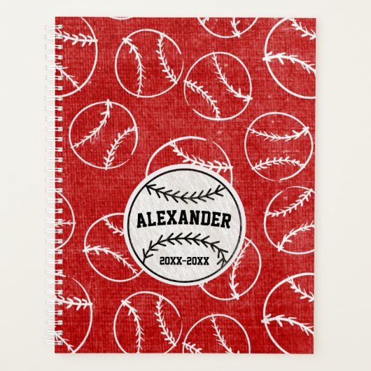 Red Grungall Baseball-Muster Planer (Vorderseite)