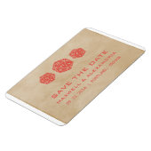 Red Grunge D20 Dice Gamer Save the Date Magnet (Linke Seite)