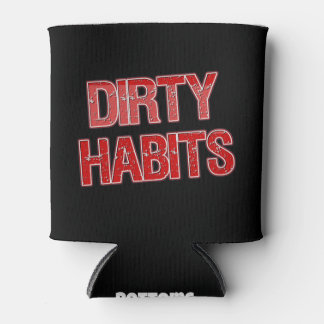 Red Grunge Dirty Habits Coozie Dosenkühler