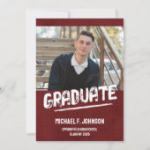 Red Grunge Foto Einladung (Rückseite)