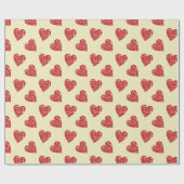 Red Grunge Hearts Valentine Geschenkpapier (Flach)