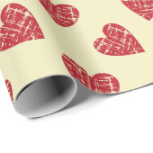 Red Grunge Hearts Valentine Geschenkpapier (Rolleneckpunkt)