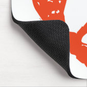 Red Grunge Herz mit Friedenszeichen Mousepad (Ecke)