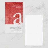 Red Grunge Monogram Business Card für Fotografen Visitenkarte (Vorne/Hinten)