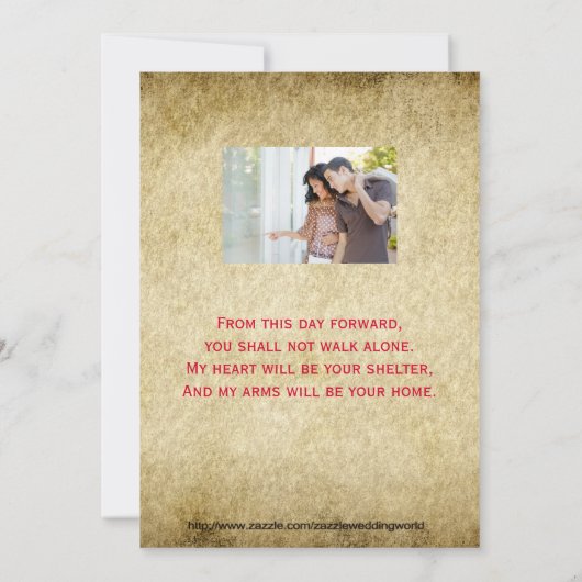 Red Grunge Old Vintage Wedding Einladung (Rückseite)