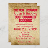 Red Grunge Old Vintage Wedding Einladung (Vorne/Hinten)