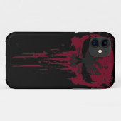 RED Grunge Skull Case-Mate iPhone Case (Rückseite (Horizontal))