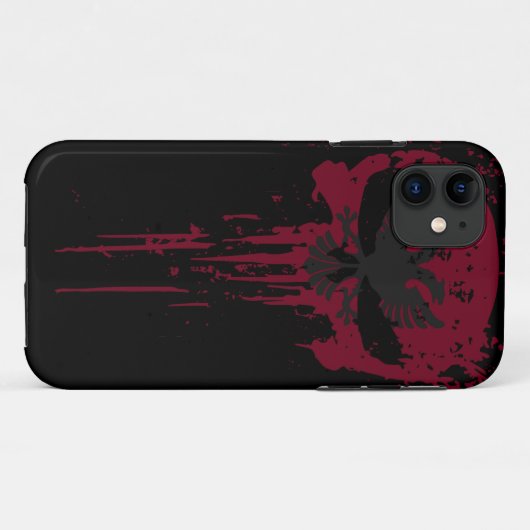 RED Grunge Skull Case-Mate iPhone Case (Rückseite (Horizontal))