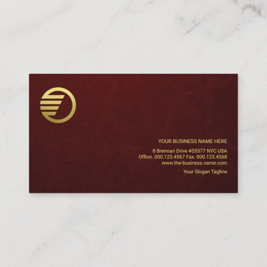 Red Grunge Texture Imitats Gold Line Gründer CEO Visitenkarte (Rückseite)