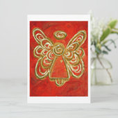 Red Guardian Angel Art Custom Einladung oder Einla (Stehend Vorderseite)