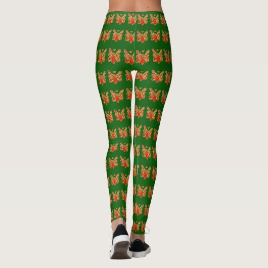 Red Guardian Angel Art Custom Holiday Leggings (Rückseite)