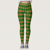 Red Guardian Angel Art Custom Holiday Leggings (Vorderseite)