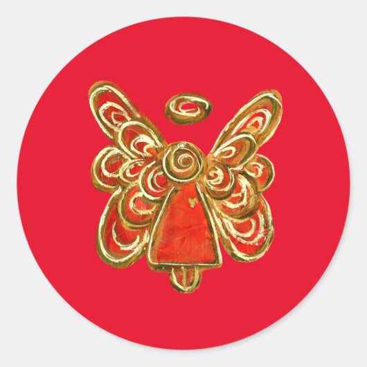 Red Guardian Angel Art Decal Stickers (Vorderseite)
