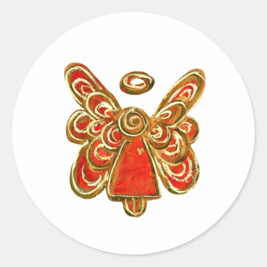 Red Guardian Angel Art Decal Stickers (Vorderseite)