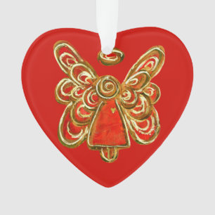 Red Guardian Angel Art Weihnachtsfeiertag Ornament