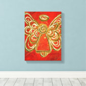 Red Guardian Angel Art Wrapped Canvas Malerei Leinwanddruck (Insitu (Holzboden))