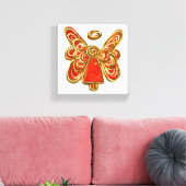Red Guardian Angel Art Wrapped Canvas Malerei Leinwanddruck (Insitu (Wohnzimmer))