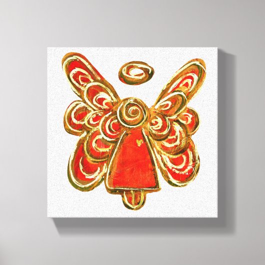 Red Guardian Angel Art Wrapped Canvas Malerei Leinwanddruck (Vorderseite)