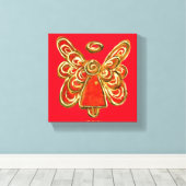 Red Guardian Angel Art Wrapped Canvas Malerei Leinwanddruck (Insitu (Holzboden))