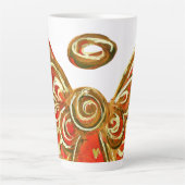 Red Guardian Angel Christmas Latte Coffee Tasse Cu (Vorderseite)