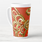 Red Guardian Angel Christmas Latte Coffee Tasse Cu (Linke Ecke)
